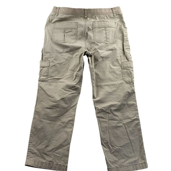 Lee Womens Cargo Pants Size 10M Relaxed Fit Beige Straight Leg Elastic Waist Tan - Picture 2 of 16